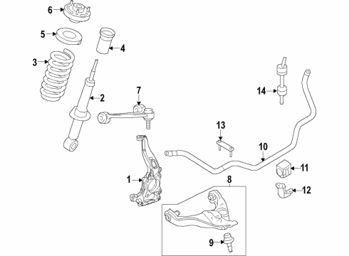 2021 Ford Expedition Suspension Components, Lower Control Arm, Upper Control Arm, Ride Control, Stabilizer Bar Diagram 3