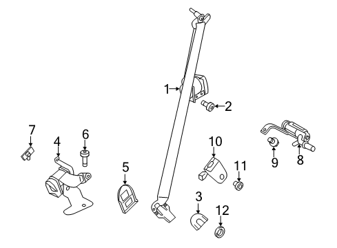 1992 Mercury Tracer SEAT BELT ASY Diagram for DG1Z-5461202-BG