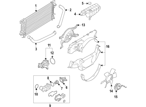 2020 Ford F-150 Cooling System, Radiator, Water Pump, Cooling Fan Diagram 9