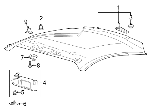 2024 Ford Mustang Interior Trim - Roof Diagram 2