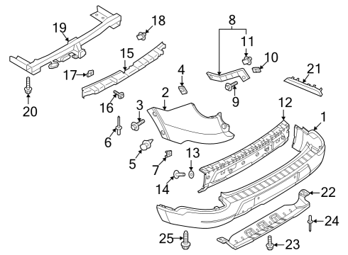 2023 Ford Explorer Bumper & Components - Rear Diagram 7