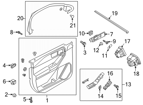 2023 Ford Explorer PANEL - DOOR TRIM - LOWER Diagram for MB5Z-7823942-JC