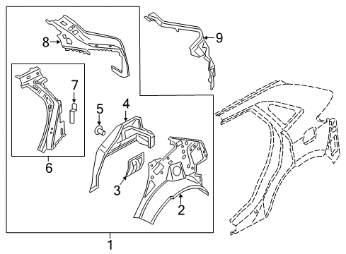 2024 Ford Edge Inner Structure - Quarter Panel Diagram