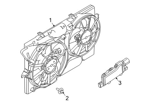 2019 Ford Police Interceptor Sedan Cooling System, Radiator, Water Pump, Cooling Fan Diagram 1