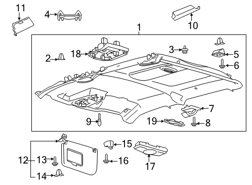 2020 Ford F-350 Super Duty Interior Trim - Cab Diagram 2