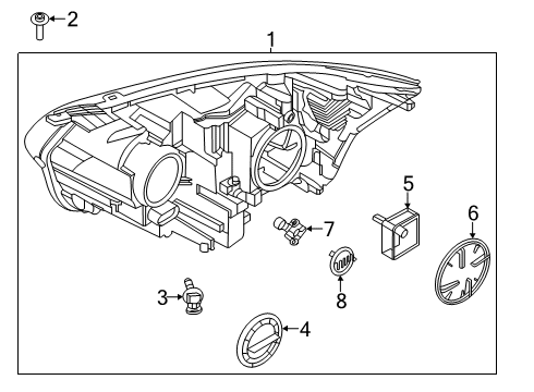 2023 Ford Transit Headlamp Components Diagram 2