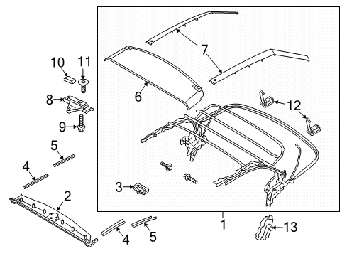 2020 Ford Mustang Convertible Top Diagram 1