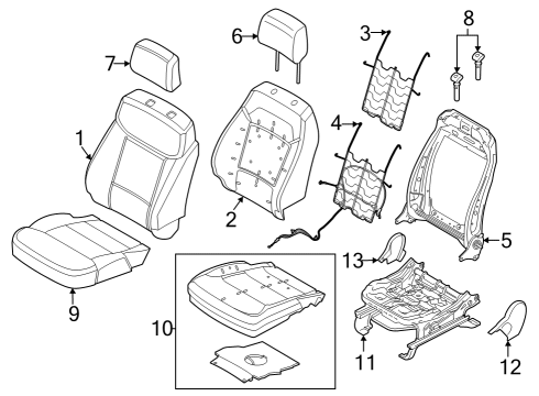 2023 Ford F-150 Lightning Driver Seat Components Diagram 2