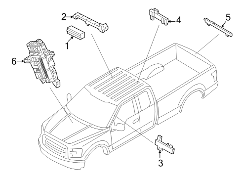 2022 Ford F-150 Lightning Keyless Entry Components Diagram