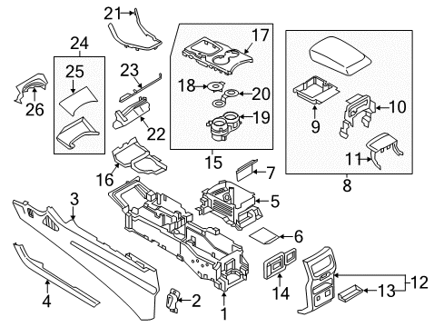 2016 Ford Edge HOLDER - CUP Diagram for KT4Z-5813562-AA