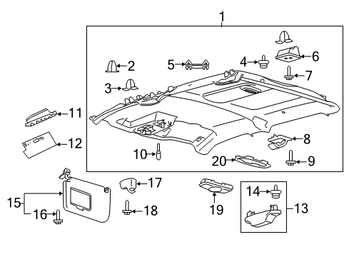 2020 Ford F-250 Super Duty Interior Trim - Cab Diagram 7