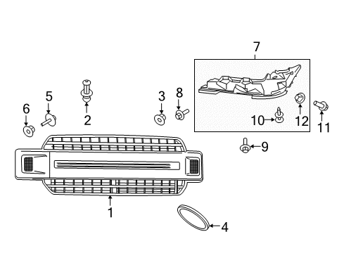 2020 Ford F-150 Grille & Components Diagram 5