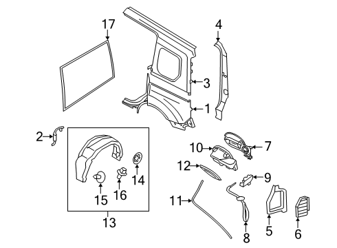 2022 Ford Transit Connect Side Panel & Components Diagram 8