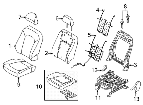 2022 Ford F-150 COVER ASY - SEAT BACK Diagram for NL3Z-1564416-JB