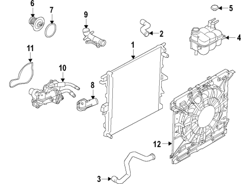 2021 Lincoln Aviator Cooling System, Radiator, Water Pump, Cooling Fan Diagram 3