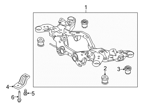 2019 Ford Police Interceptor Sedan Crossmembers & Components - Rear Diagram 2