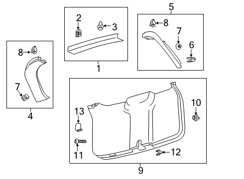 2023 Ford Police Interceptor Utility Interior Trim - Lift Gate Diagram