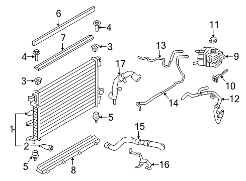 2020 Lincoln Continental Radiator & Components Diagram 1