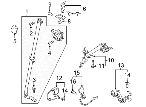 2022 Ford Expedition COVER - SEAT BELT - UPPER Diagram for JL1Z-7860262-AN