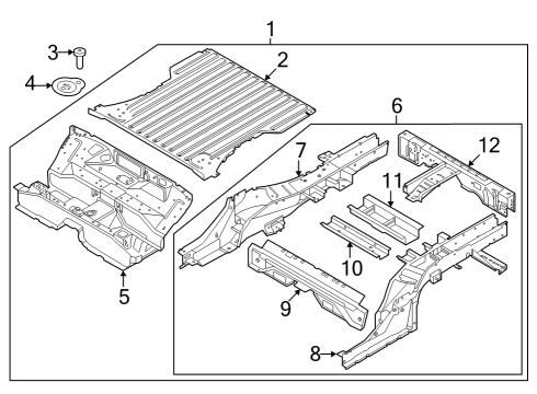 2022 Ford Maverick Rear Floor & Rails Diagram