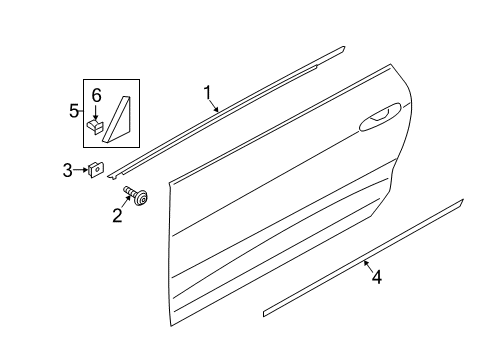 2021 Ford Mustang Exterior Trim - Door Diagram