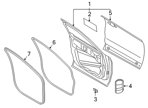 2023 Ford Bronco Sport DOOR ASY - FRONT Diagram for M1PZ-7820125-A