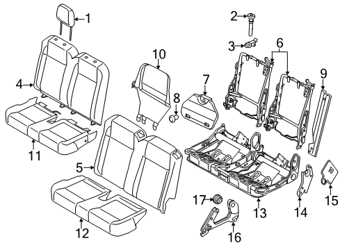 2023 Ford Transit Second Row Seats Diagram 1