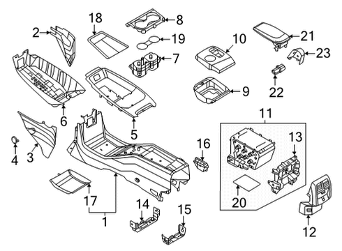 2021 Ford Mustang Mach-E PANEL ASY - CONSOLE Diagram for LJ8Z-58045A36-AA