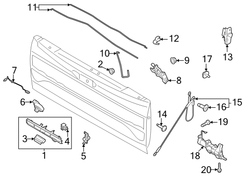 2022 Ford F-150 Lightning Lock & Hardware Diagram 4