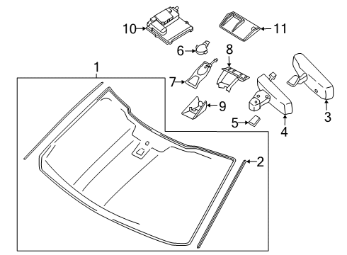 2020 Ford F-150 Windshield Glass Diagram 2