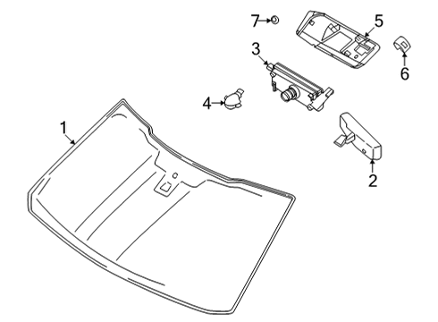 2022 Ford F-150 Glass - Windshield Diagram 1