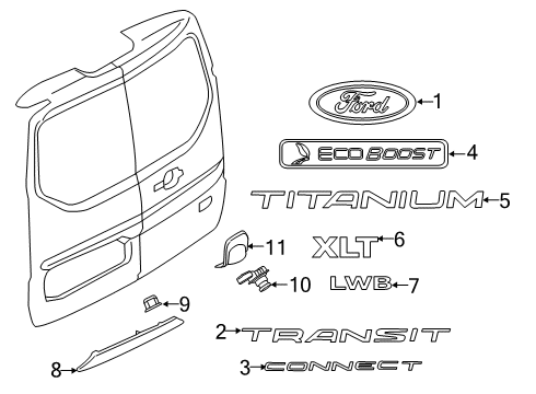 1995 Ford Thunderbird Decal - Model Identification Diagram for FK4Z-9942528-A