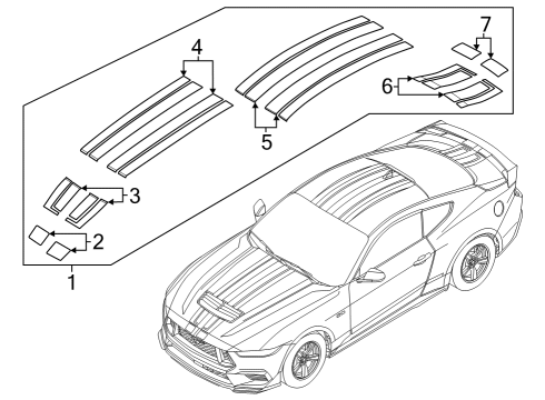 2024 Ford Mustang DECAL - STRIPE Diagram for PR3Z-6320000-EA