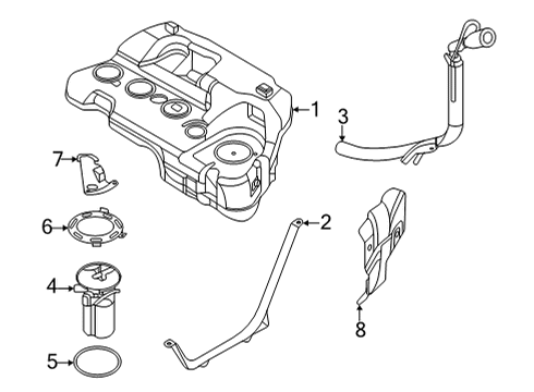 2023 Ford Maverick STRAP ASY - FUEL TANK Diagram for NZ6Z-9054-A