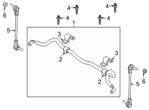 2022 Ford Bronco Sport Stabilizer Bar & Components - Front Diagram