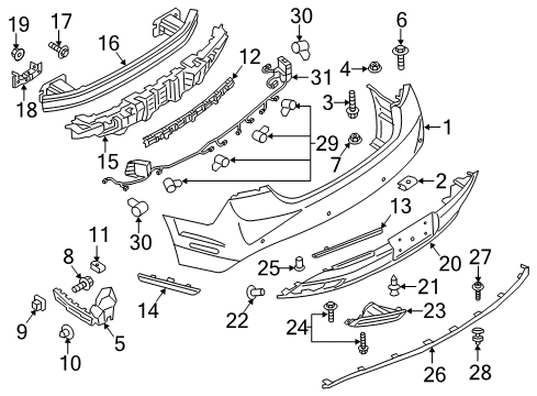 2020 Lincoln MKZ Rear Bumper Diagram