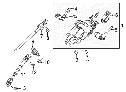 2024 Ford Expedition Steering Column Assembly Diagram 2