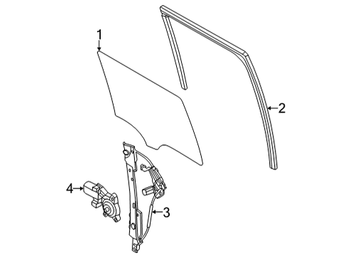 2022 Ford Maverick GLASS - REAR DOOR Diagram for NZ6Z-6025713-A