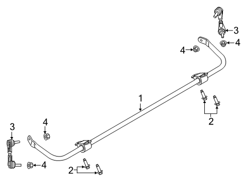 2021 Lincoln Aviator Rear Suspension Components, Lower Control Arm, Upper Control Arm, Ride Control, Stabilizer Bar Diagram 3