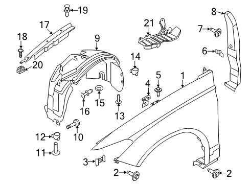 2020 Ford Fusion Fender & Components Diagram 2