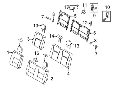 2023 Ford F-150 COVER ASY - REAR SEAT HEADREST Diagram for ML3Z-18501A05-DB