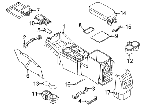 2023 Ford Maverick PANEL ASY - CONSOLE Diagram for NZ6Z-26045A76-AB