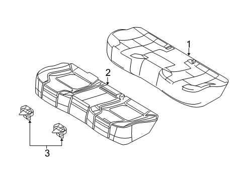 2019 Ford Police Interceptor Sedan Rear Seat Components Diagram 2