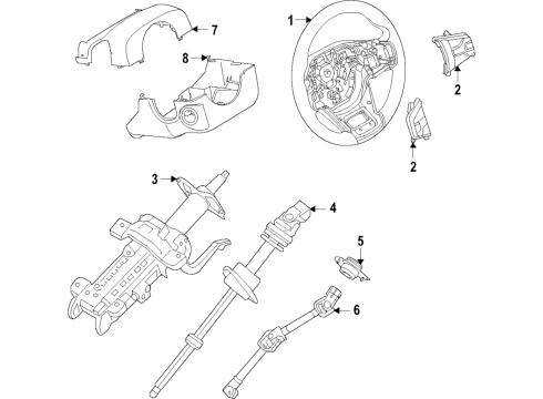 2023 Ford Bronco Steering Column & Wheel, Steering Gear & Linkage Diagram 1