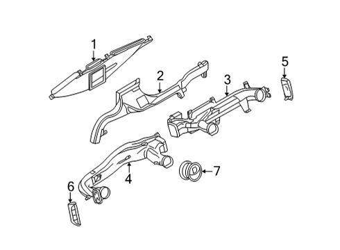 2022 Ford E-350/E-350 Super Duty Ducts & Louver Diagram