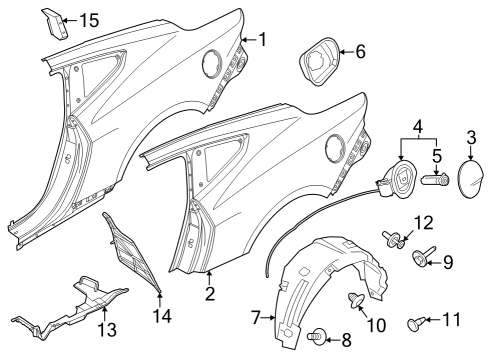 2024 Ford Mustang Quarter Panel & Components Diagram 2