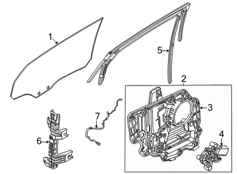 2021 Ford Mustang Mach-E RUN - DOOR GLASS Diagram for LJ8Z-5825767-A