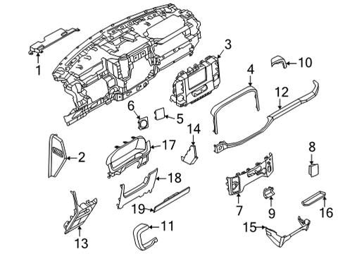 2023 Ford F-150 PANEL - INSTRUMENT Diagram for ML3Z-1504339-CA