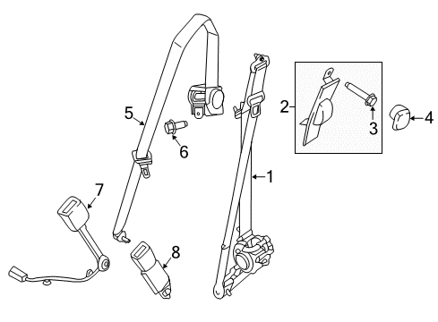 2021 Ford F-250 Super Duty Front Seat Belts Diagram 3