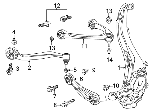 2022 Lincoln Aviator KNUCKLE - FRONT WHEEL Diagram for LC5Z-3K185-A